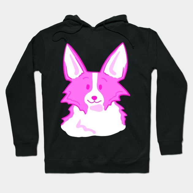 Super Cute Pink Corgi Face! Hoodie by KelseyLovelle